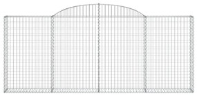 8 db íves horganyzott vas gabion kosár 300x30x120/140 cm