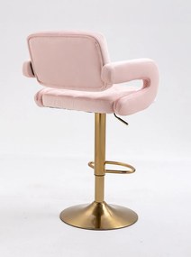 HR8403W Púderrózsaszín modern velúr szék arany lábbal