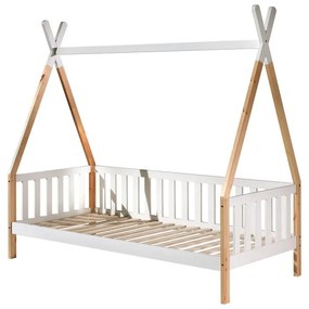 Tipi fehér gyerekágy oldalfallal, 90 x 200 cm - Vipack