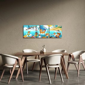 Kép - Egy nap a tengerparton (órával) (90x30 cm)