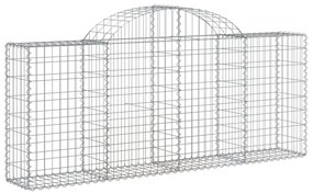 vidaXL 50 db íves horganyzott vas gabion kosár 200x30x80/100 cm