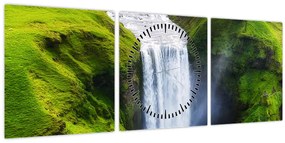 Kép - Skogafoss vízesés (órával) (90x30 cm)