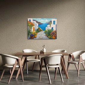 Üveg kép - Görög sikátor (70x50 cm)