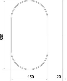 Mexen Loft ovális fürdőszobai tükör 80 x 45 cm, arany keret - 9851-080-045-000-50