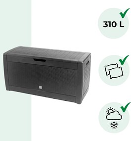 RATO tárolódoboz, 310L, 119x48x60 cm, antracit Prosperplast