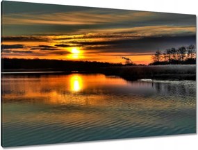 Vászonkép 120x80 Nyugat a nyugodt víz felett