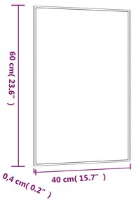 téglalap alakú üveg falitükör 40 x 60 cm