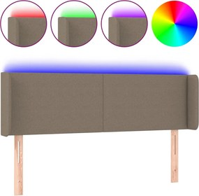 vidaXL tópszínű szövet LED-es fejtámla 147 x 16 x 78/88 cm