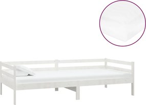 vidaXL fehér tömör fenyőfa dívány matraccal 90 x 200 cm