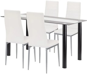 Denton 4+1 étkező garnitúra fehér-szürke