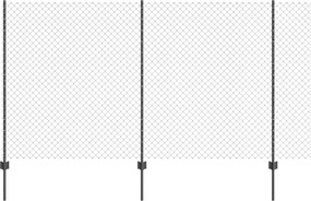 vidaXL Kerítés oszlopokkal Szürke 1,4 x 10 m Acél és PVC