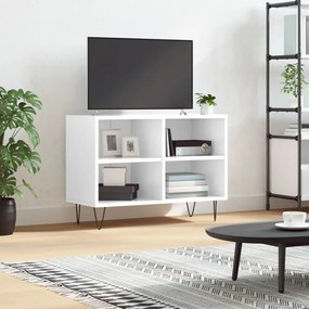 fehér magasfényű szerelt fa TV-szekrény 69,5x30x50 cm