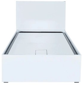 Egyszemélyes ágy 90 cm Kalabora (ágyráccsal) (tárolóhellyel) (fehér). 1108497