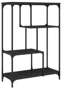 fekete szerelt fa és acél könyvespolc 81x36x115 cm