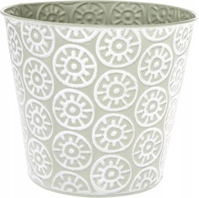 Fém Fedél Virágcserép 21 x 18,5 cm Zöld Dekoráció