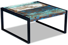 tömör újrahasznosított fa dohányzóasztal 80 x 80 x 40 cm