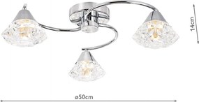 Dar Lighting glamour modern mennyezeti lámpa dilys csiszolt króm dardil5350