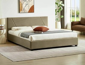 Columbia Velvet ágyneműtartós franciaágy bézs 160x200cm