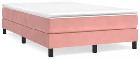 rózsaszín bársony rugós ágykeret 120 x 200 cm