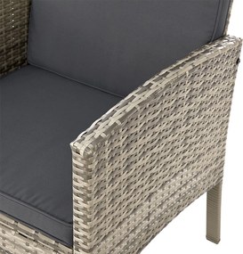 Juskys Rattan kerti bútor szett Turin - szürke
