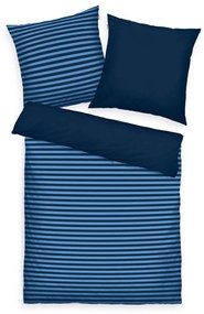 Tom Tailor Dark Navy és Cool Blue pamut ágyneműhuzat, 200 x 220 cm, 2 db 80 x 80 cm