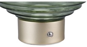 Zöld-aranyszínű LED dimmelhető asztali lámpa üveg búrával (magasság 14,5 cm) Earl – Trio