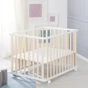 Fehér-natúr színű járóka 100x75 cm – Roba