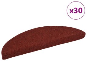 öntapadós lépcsőszőnyegek 30 db 56 x 17 x 3 cm bordói félkör alakú