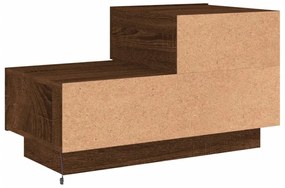 barna tölgyszínű éjjeliszekrény LED-világítással 70x36x40,5 cm