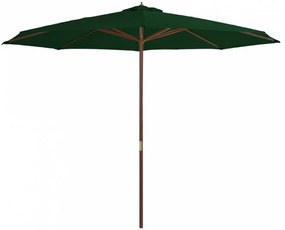 Zöld kültéri napernyő farúddal 350 cm