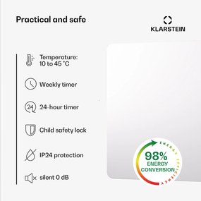 Klarstein Wonderbeam 900 Hybride Infravörös hősugárzó 108 x 60 cm 900 W Heti időzítő Távirányító