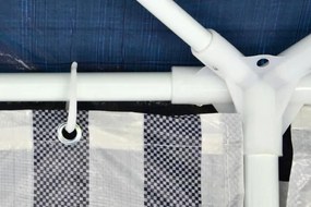 Kerti sátor 3×6 m kék-fehér összecsukható cipzáras rendszer