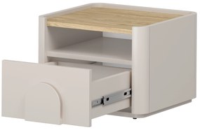 Amilio éjjeliszekrény 50 cm - kasmír / olajozott tölgy / kasmír fogantyú