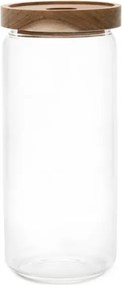 Konyhai üvegedény tömítéssel és fa fedéllel1l magas