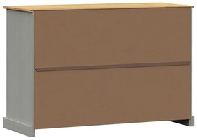 VIGO szürke tömör fenyőfa fiókos tálalószekrény 113x40x75 cm
