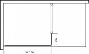 WI01-90 Walker walk in zuhanyfal 90x195 cm , 8mm-es üveggel