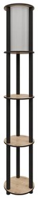 Asir Állólámpa polcokkal 1xE27/40W/230V 150 cm fekete/barna 666PTR1104