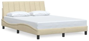 krémszínű szövet ágykeret matrac nélkül Hanko 140 x 200 cm