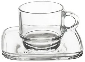 Orion Cozy üvegcsésze szett alátéttel, 6 db, 0,091ml, 91 ml