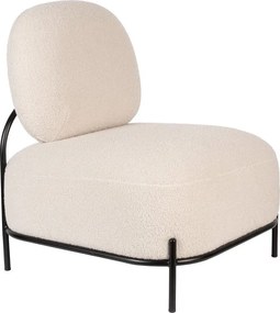 Krémszínű buklé fotel Polly – White Label