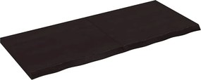 vidaXL sötétbarna kezelt tömör fa fürdőszobai pult 120x50x(2-4) cm