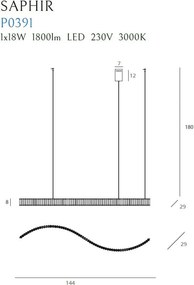 Függeszték Króm SAPHIR MAXLIGHT P0391