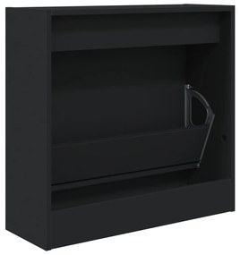 fekete szerelt fa cipőszekrény 60 x 21 x 57 cm