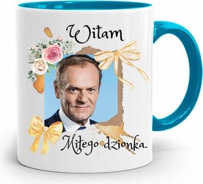 Donald Tusk Kék Bögre Platform Ajándék fényképes nyomtatással