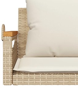 bézs polyrattan hintapad párnákkal 109 x 62 x 40 cm