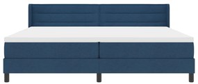 Boxspring ágy matraccal, kék, 200x200 cm - Szövet