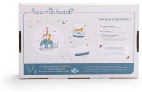 Porcelán gyerek étkészlet 3 db-os Sous mon Baobab – Moulin Roty