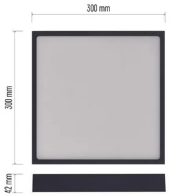 LED Mennyezeti lámpa LED/28,5W/230V 3000/3500/4000K 30x30 cm fekete