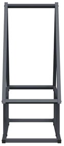 antracitszürke hidegen hengerelt acél tűzifatároló 50x25x60 cm