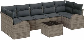 vidaXL Kerti Kanapé Szett Szürke 55 x 55 x 37 cm polirattan